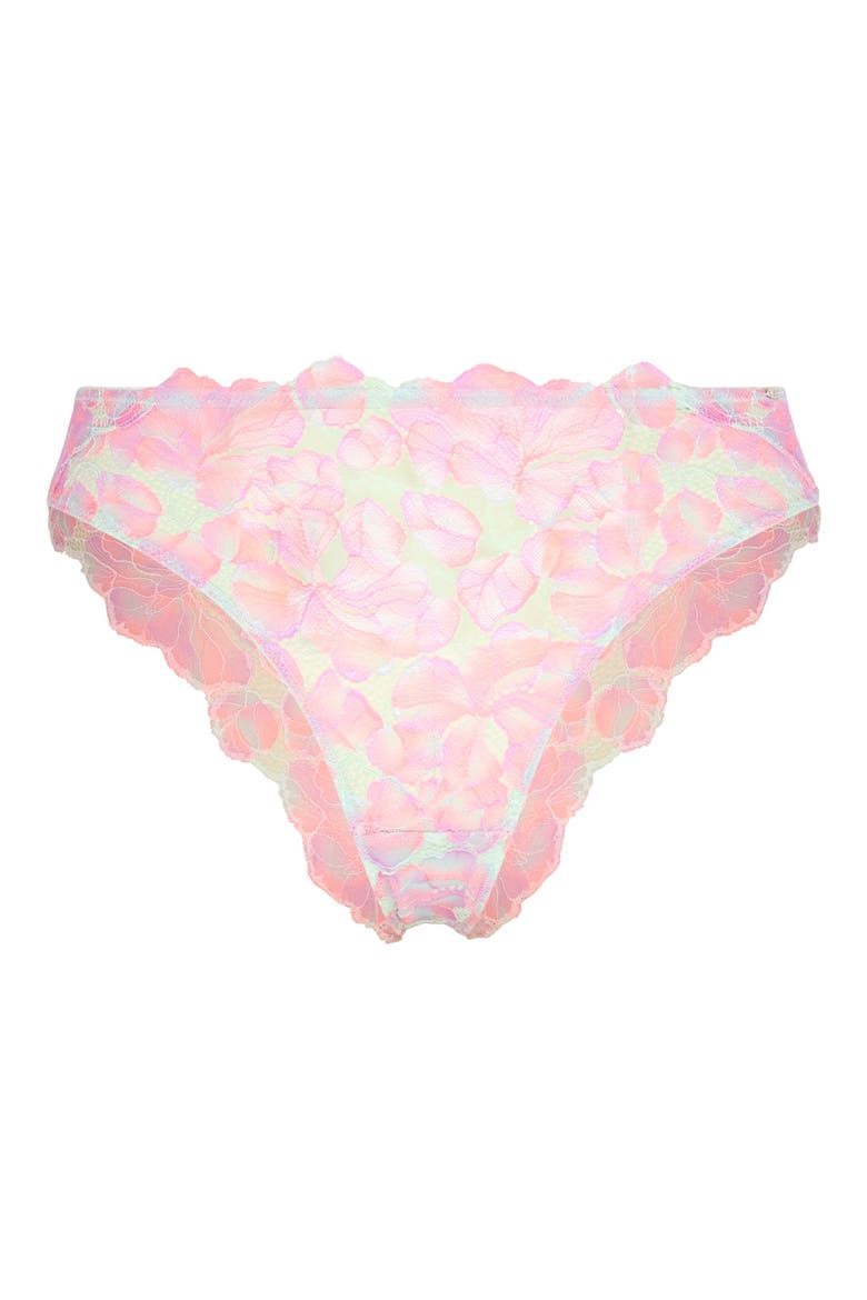 Sun Tide Floral Lace Cheeky Briefs, Alternate, color, SHY GREEN