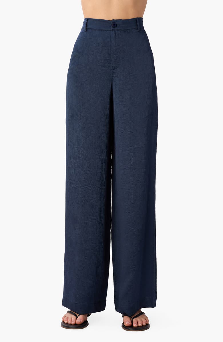 CAMI NYC Kyley Crepe Silk Wide Leg Pants, Main, color, Moody Blue