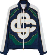 Casablanca Colorblock Logo Embroidered Windbreaker Jacket