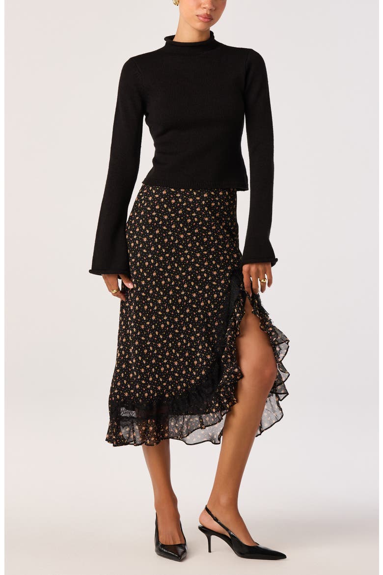 Maryjane Midi Skirt, Alternate, color, BLACK DITSY FLORAL