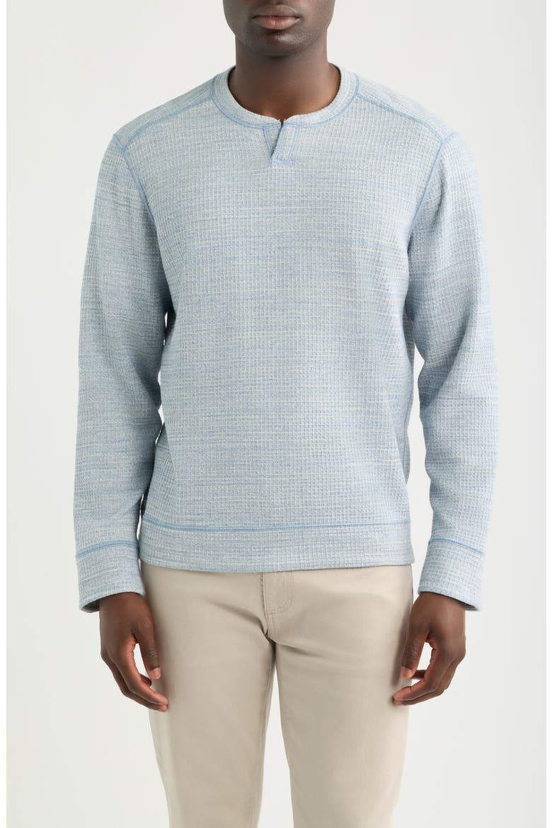 Fairmonte Abaco Reversible Notch Neck Sweatshirt, Main, color, DOCKSIDE BLUE HEATHER