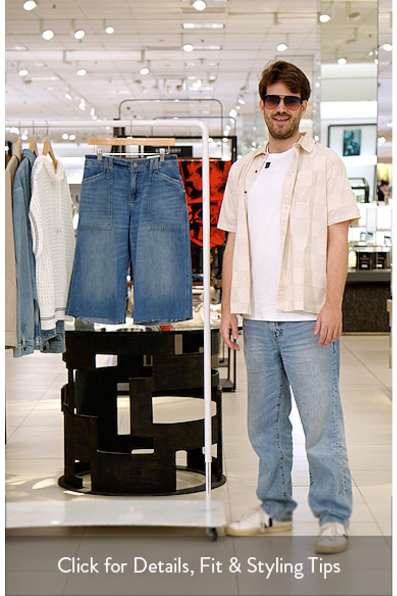 Low Rise Culotte Denim Shorts video