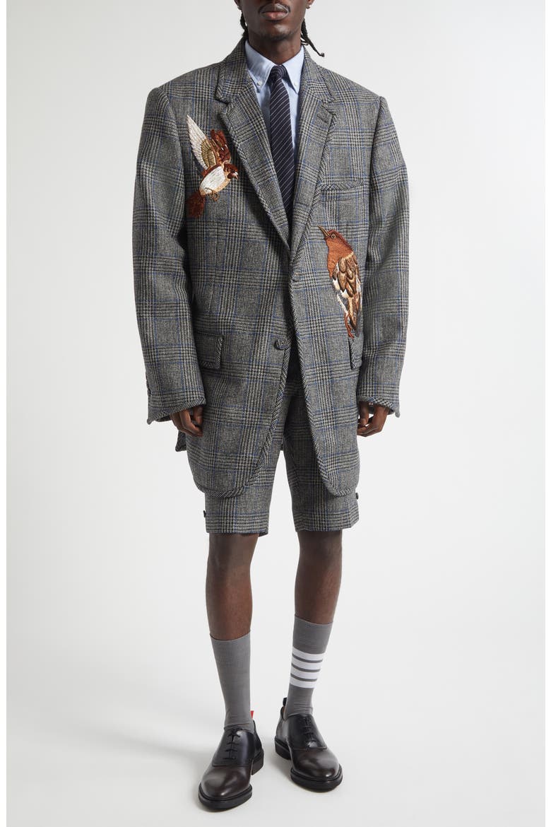 Canary Embroidered Glen Plaid Wool Sport Coat, Alternate, color, MEDIUM GREY