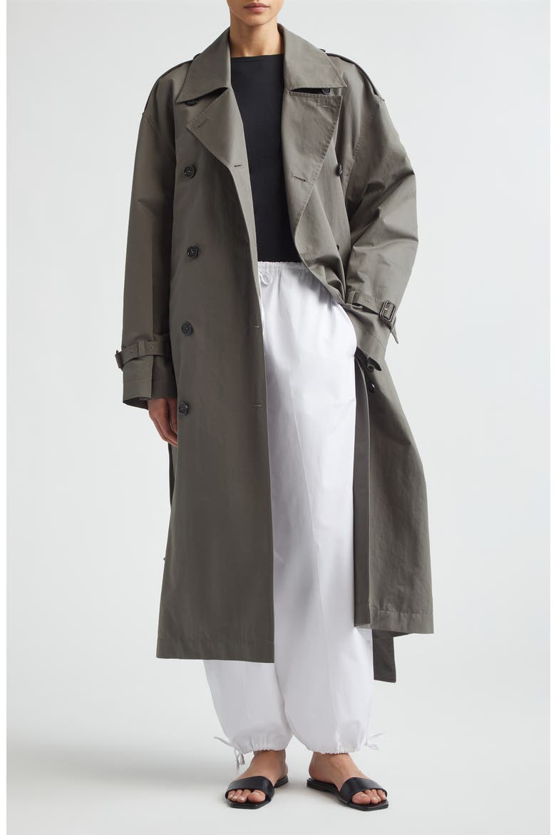 Crisp Organic Cotton & Nylon Trench Coat, Main, color, TAUPE