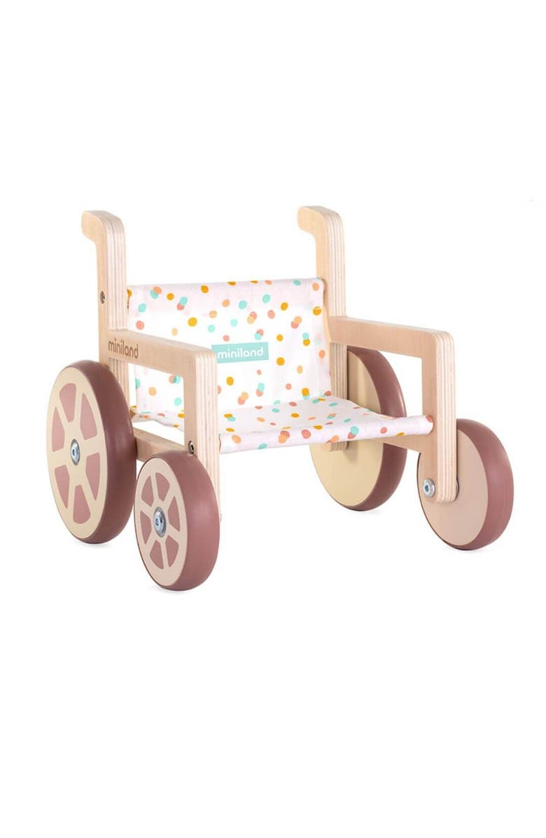Miniland Weelchair For 15'' Dolls, Main, color, Beige Multi