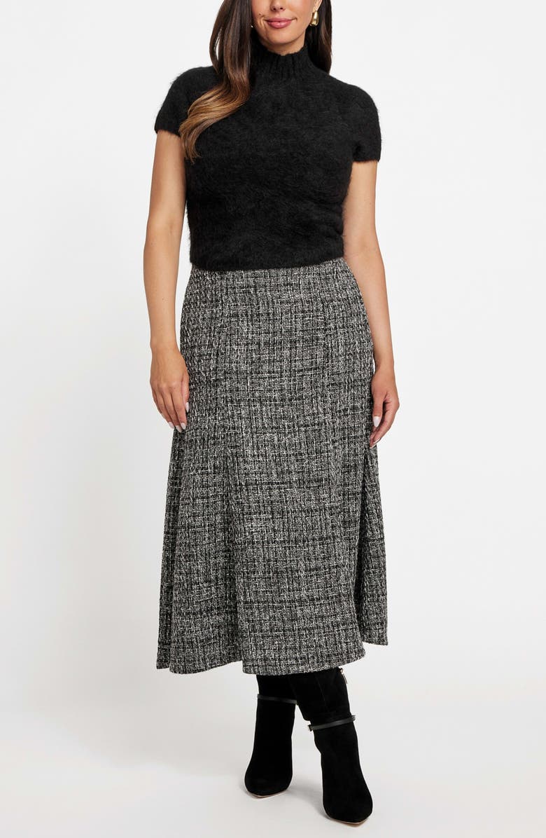 Marciano Gea Flared Tweed Midi Skirt, Alternate, color,