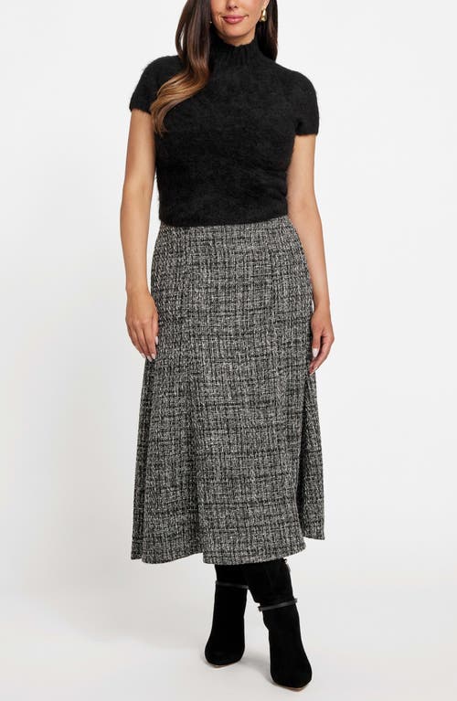 Marciano Gea Flared Tweed Midi Skirt In Black
