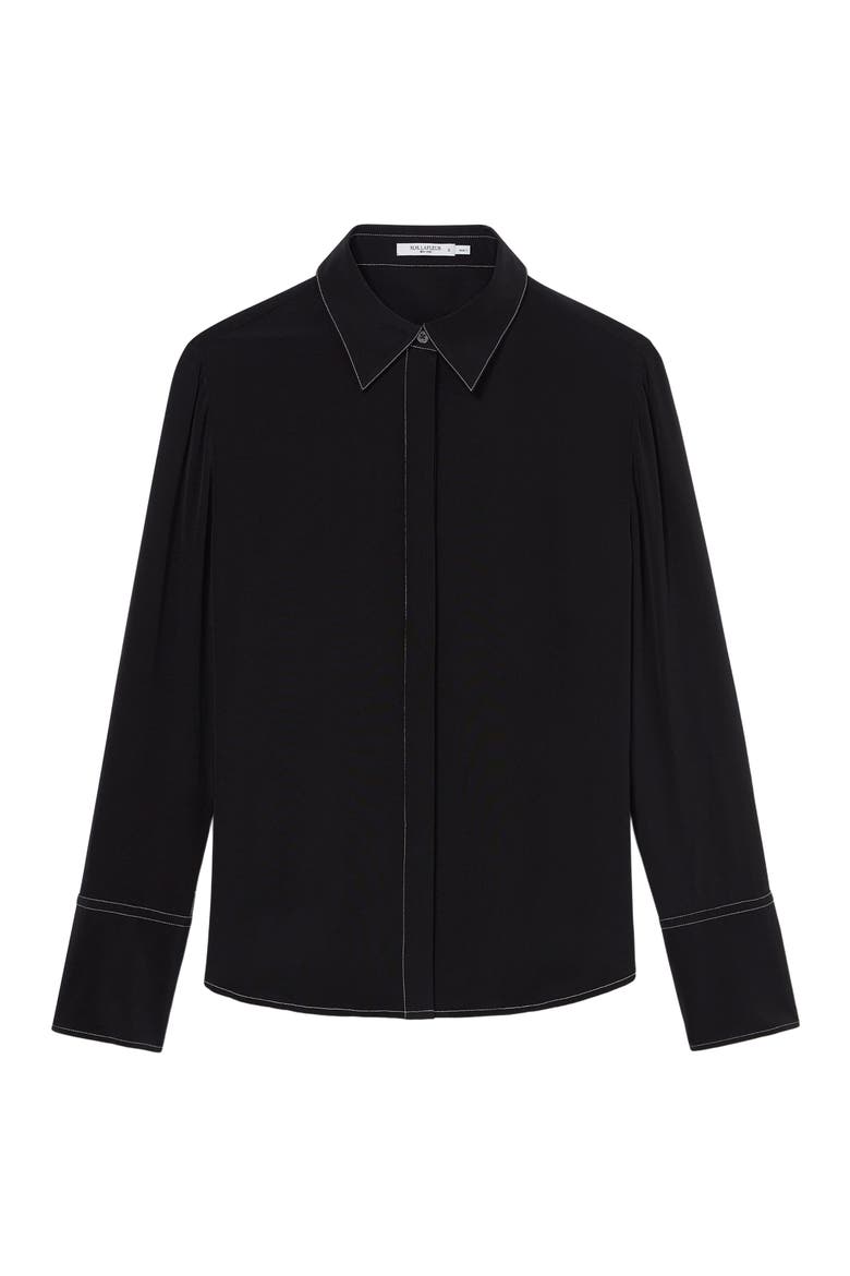 Mira Top - Washable Silk Top Stitch, Alternate, color, Black