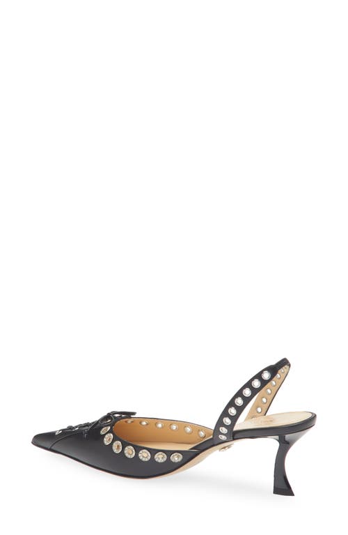 Mach&mach Crystalized Corset 65 Leather Slingback Pumps In Black