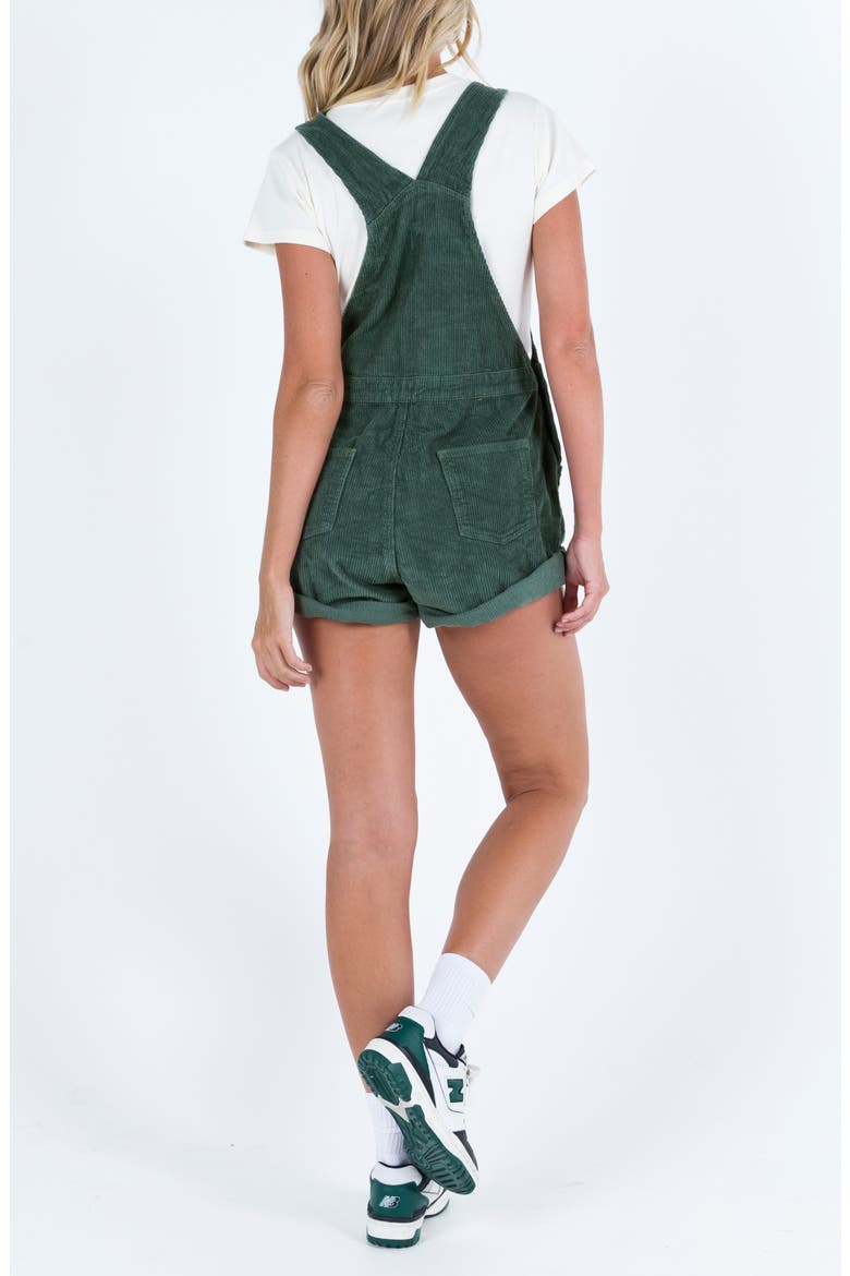 Kacey Corduroy Short Overalls, Alternate, color, GREEN