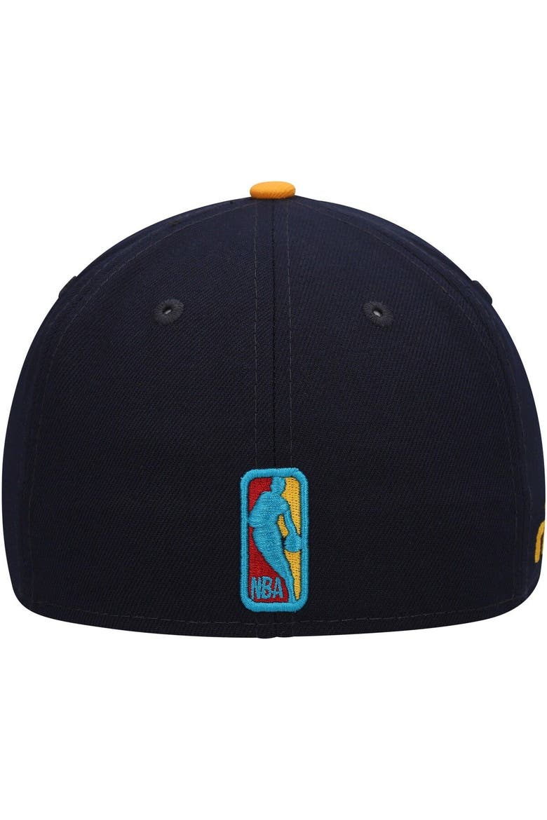 Men's New Era Navy/Gold Portland Trail Blazers Midnight 59FIFTY Fitted Hat, Alternate, color, Navy