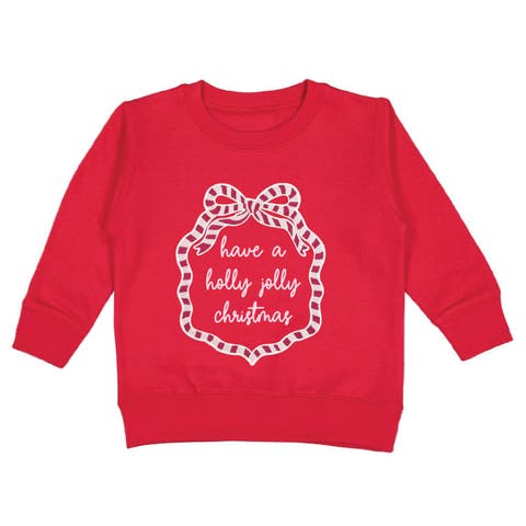 Holly Jolly Christmas Sequin Bow Patch Sweatshirt