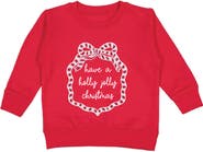 Sweet Wink Holly Jolly Christmas Sequin Bow Patch Sweatshirt