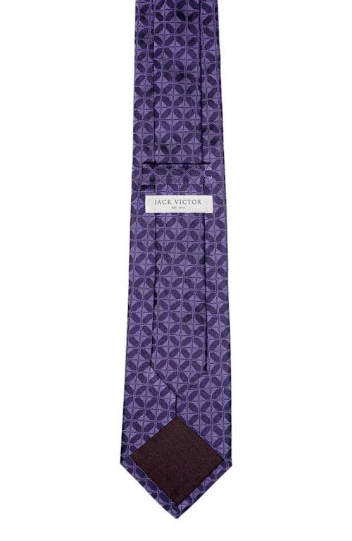 Jack Victor Gordon Geometric Jacquard Silk Tie In Purple