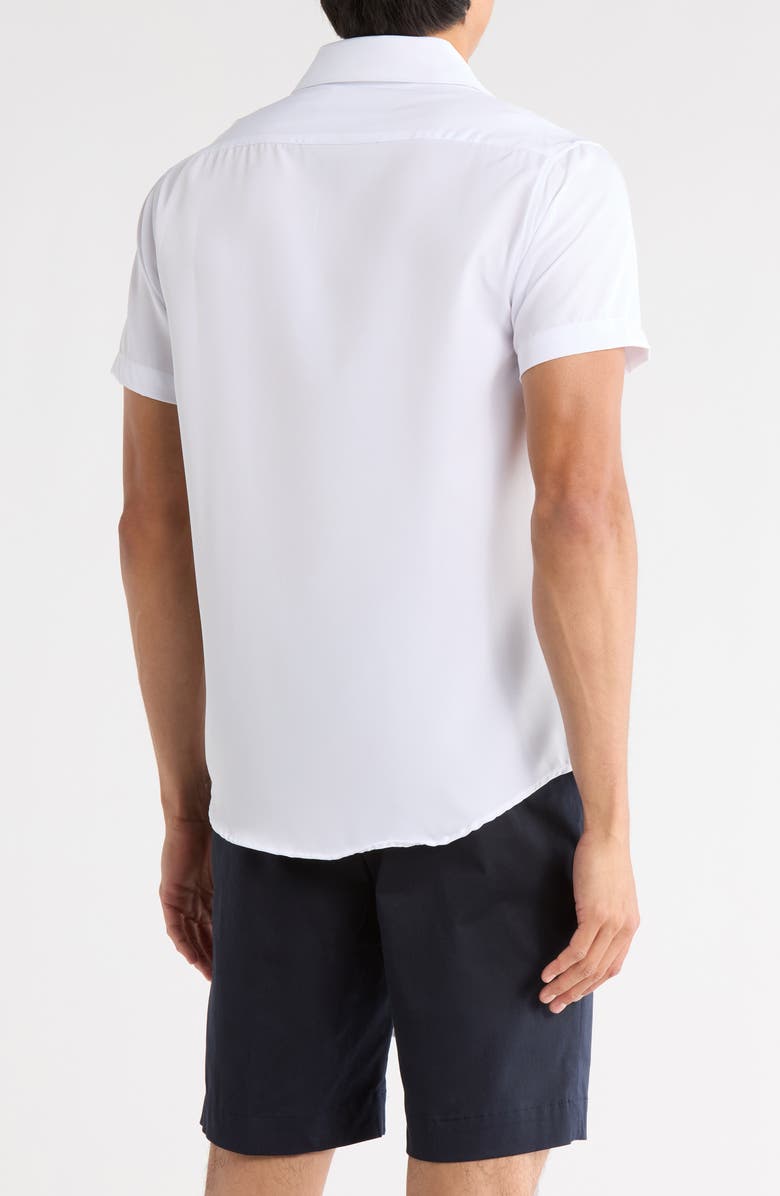 DENIM AND FLOWER Short Sleeve Button-Up Shirt, Alternate, color, White