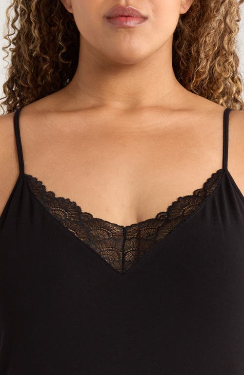 Nordstrom Moonlight Eco Lace Trim Chemise In Black