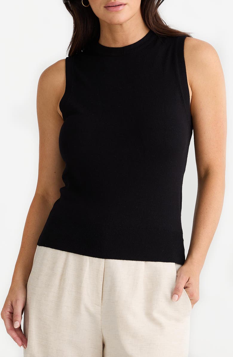 Brave+True Dover Ribbed Tank, Main, color, Black