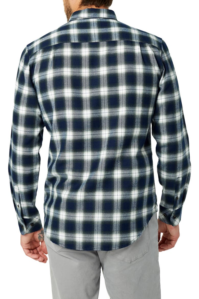 Jasper Trim Fit Flannel Shirt, Alternate, color, NAVY GREEN