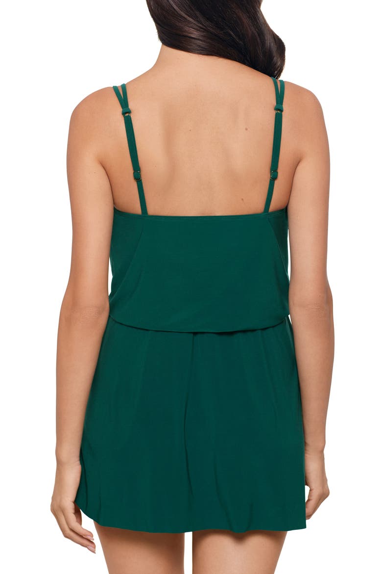 Kami Obi One-Piece Swimdress, Alternate, color, RACING GREEN