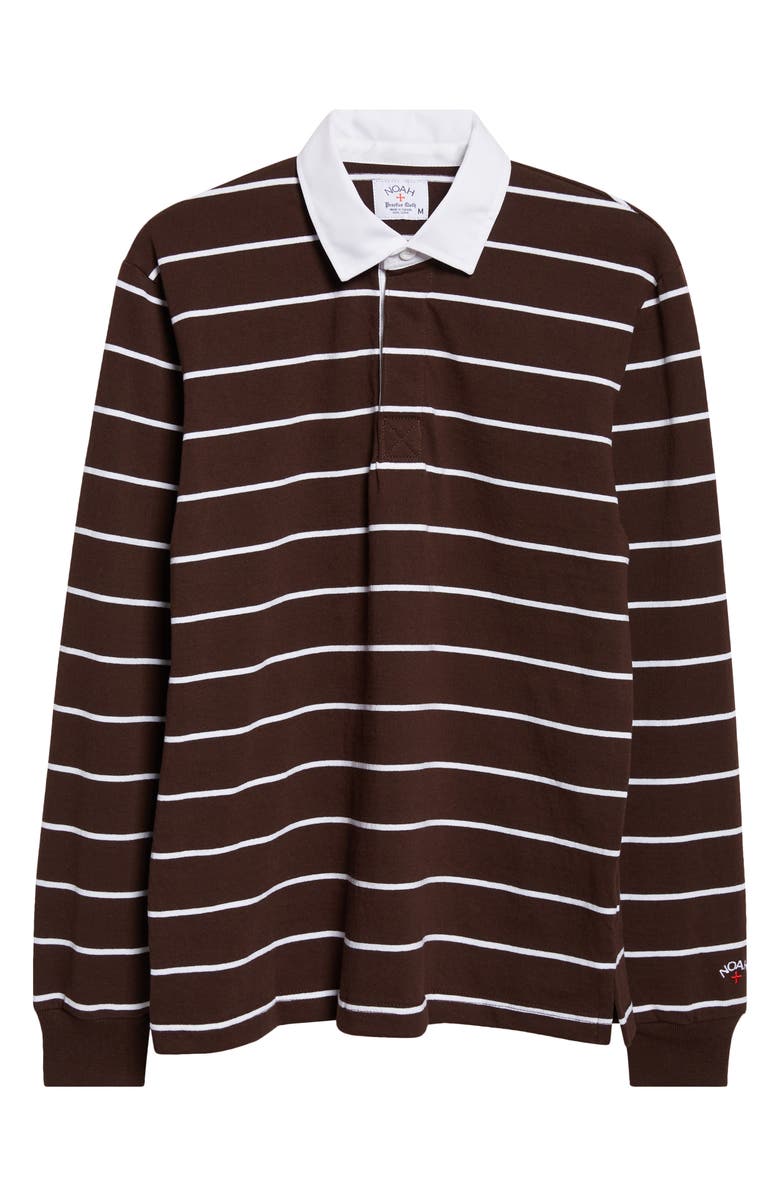 Noah Classic Long Sleeve Rugby Polo, Alternate, color, Brown