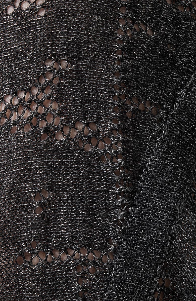 AllSaints Kaito Open Knit Longline Cardigan, Alternate, color, 