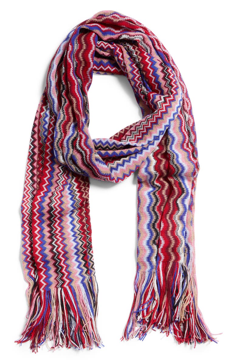 Missoni Mini Zigzag Fringe Scarf, Alternate, color, 