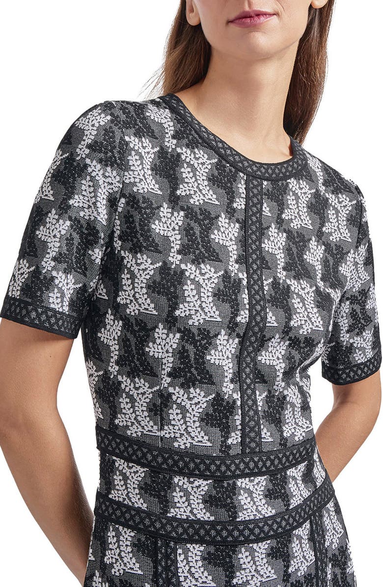 Misook A-Line Midi Dress, Alternate, color, Black/ White