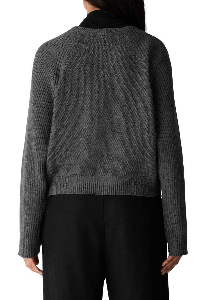 Crewneck Cardigan, Alternate, color, ASH