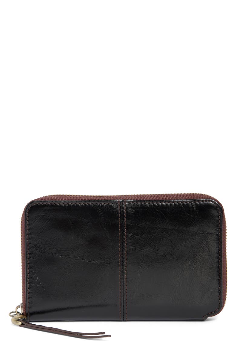Rave Leather Wallet, Main, color, BLACK