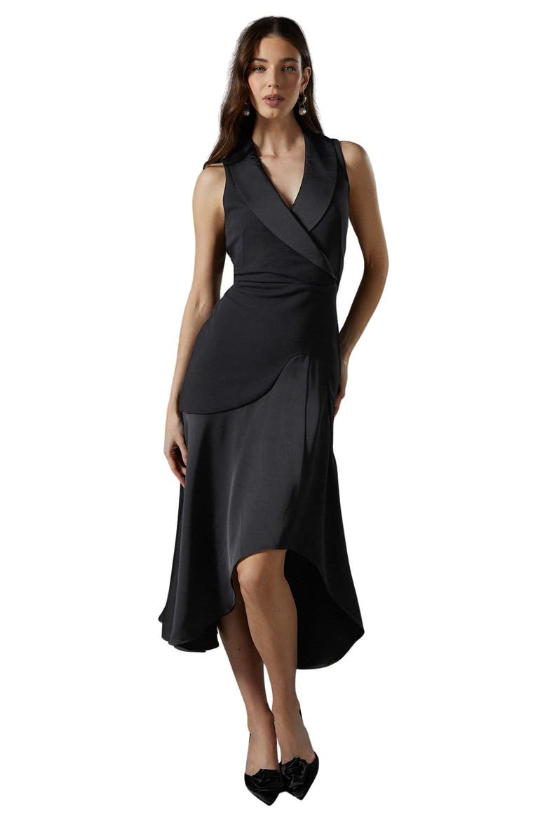 Tux Sleeveless Midi Dress, Main, color, Black