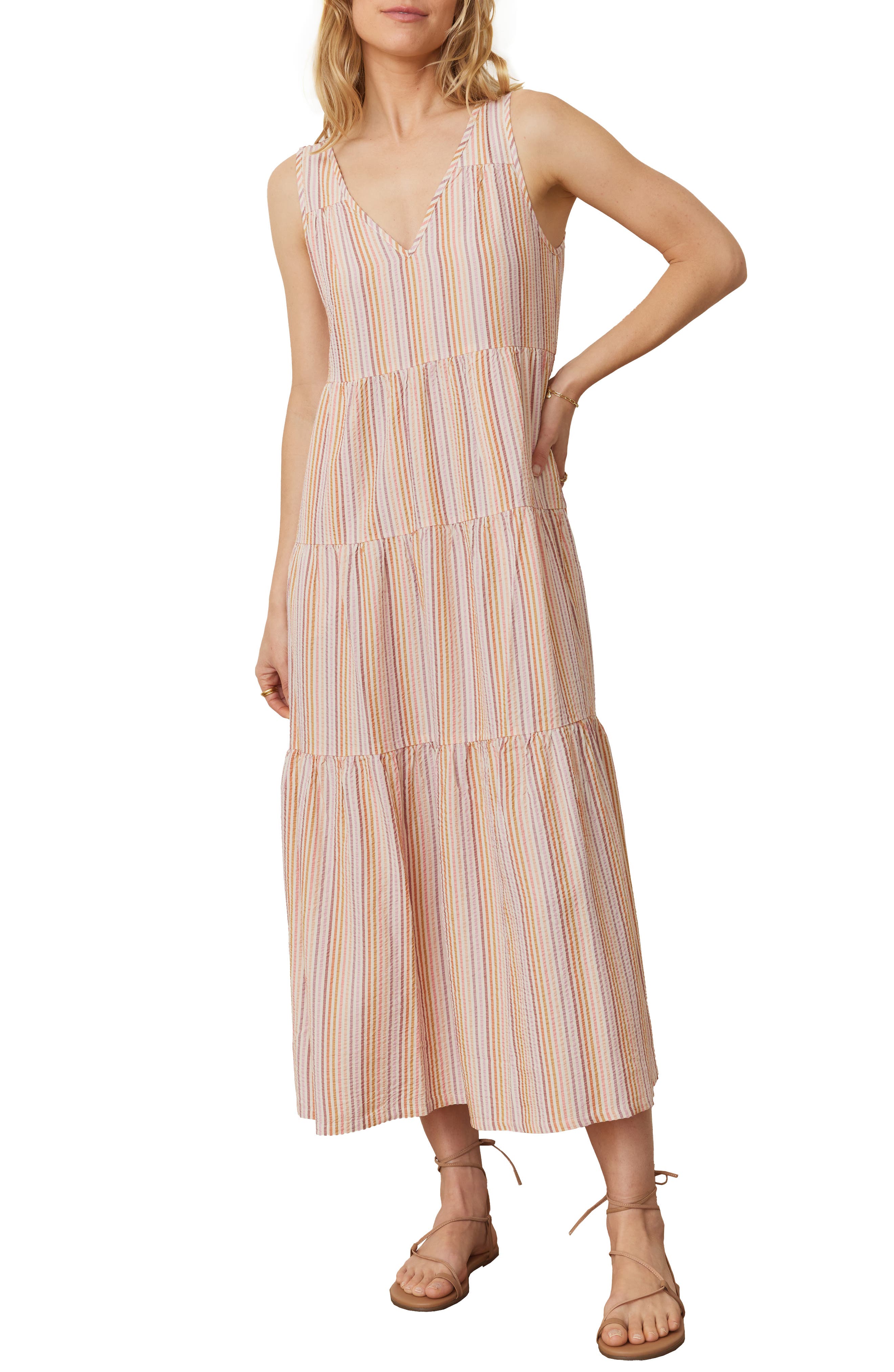 Marine Layer Corinne Stripe Sleeveless Maxi Dress