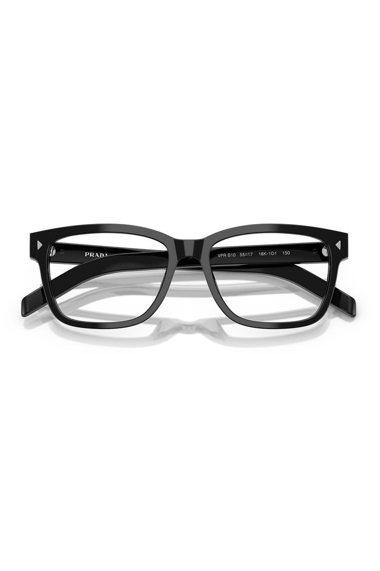 55mm Rectangular Optical Glasses, Alternate, color, BLACK