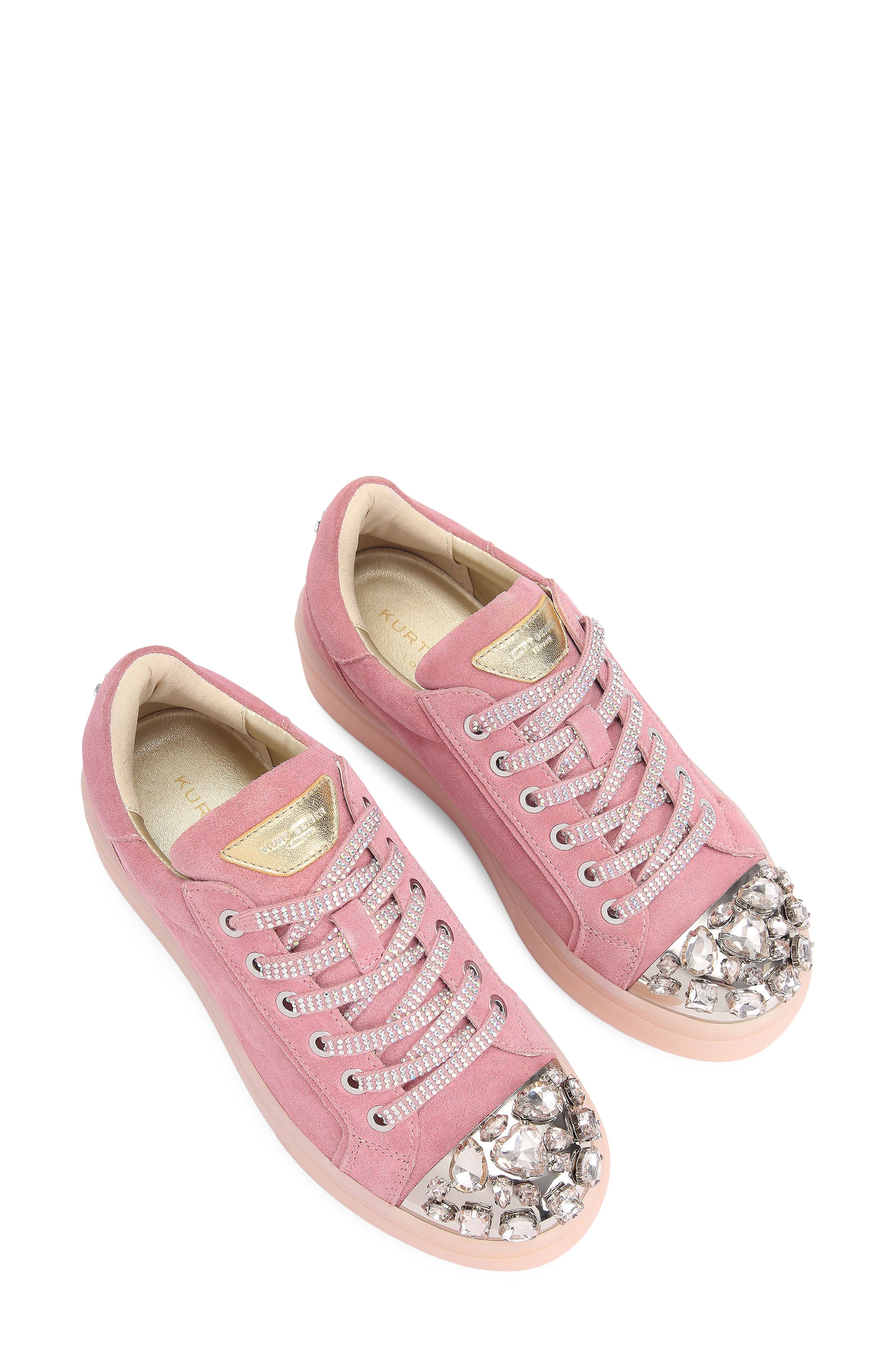 Crystal Cap Toe Platform Sneaker, Alternate, color, PINK