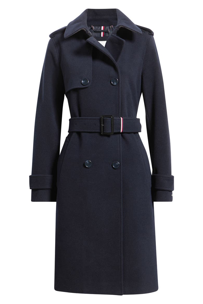 Belted Trench Coat, Alternate, color, NAVY TWILL