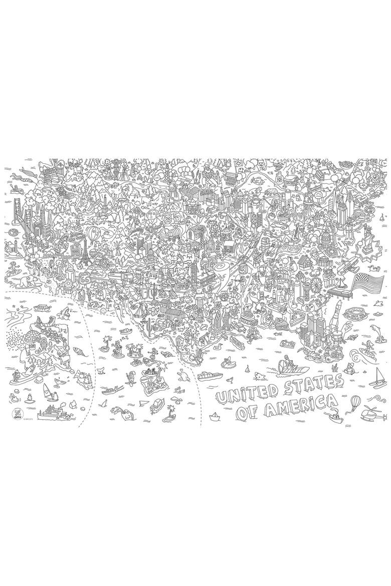 Giant coloring poster USA, Alternate, color, MULTI