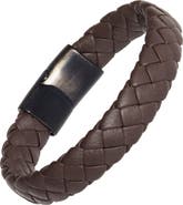 Link Up Braided Leather Bracelet with Stainless Steel Magnetic Closure
