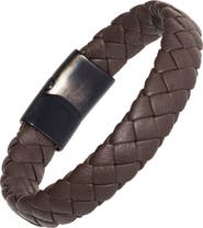 Link Up Braided Leather Bracelet with Stainless Steel Magnetic Closure