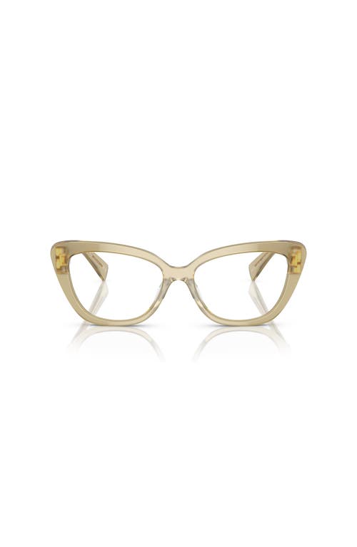 Miu Miu 53mm Cat Eye Optical Glasses In Green