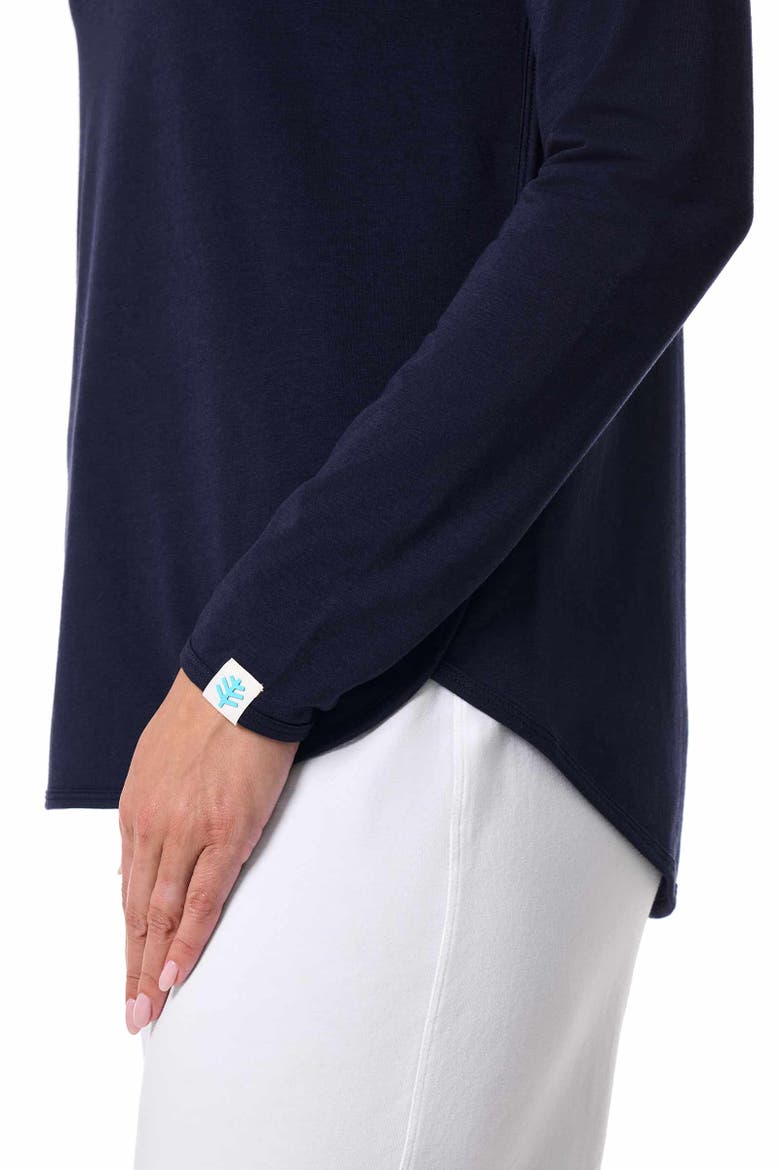 Women's Heyday Side Split Long Sleeve Shirt, UPF 50+ Sun Protection, Alternate, color, Navy