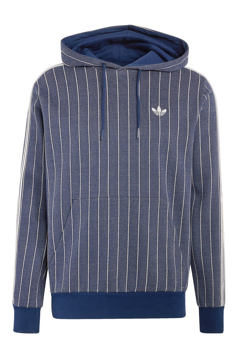 Pinstriped Graphic Hoodie, Alternate, color, NIGHT INDIGO