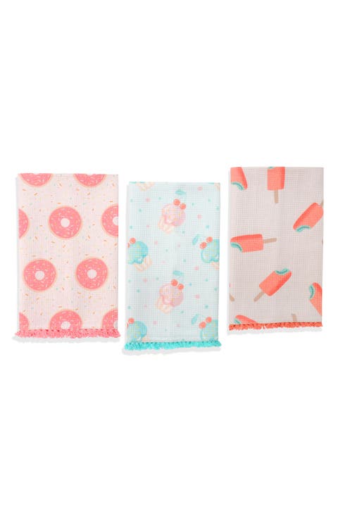 Sweet Tooth Set of 3 Cotton Waffle Kitchen Towels