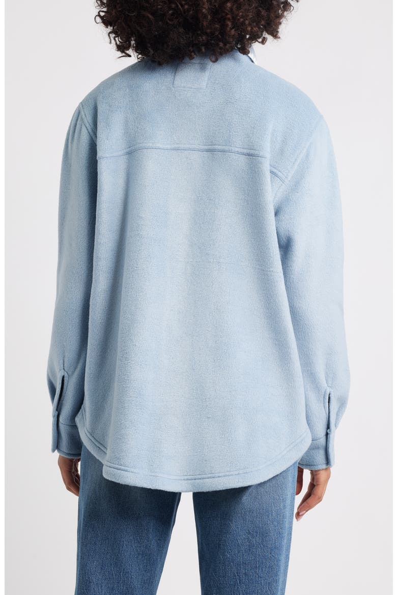 Whipstitch Detail Polar Fleece Shirt Jacket, Alternate, color, DUSTY BLUE IVORY COMBO