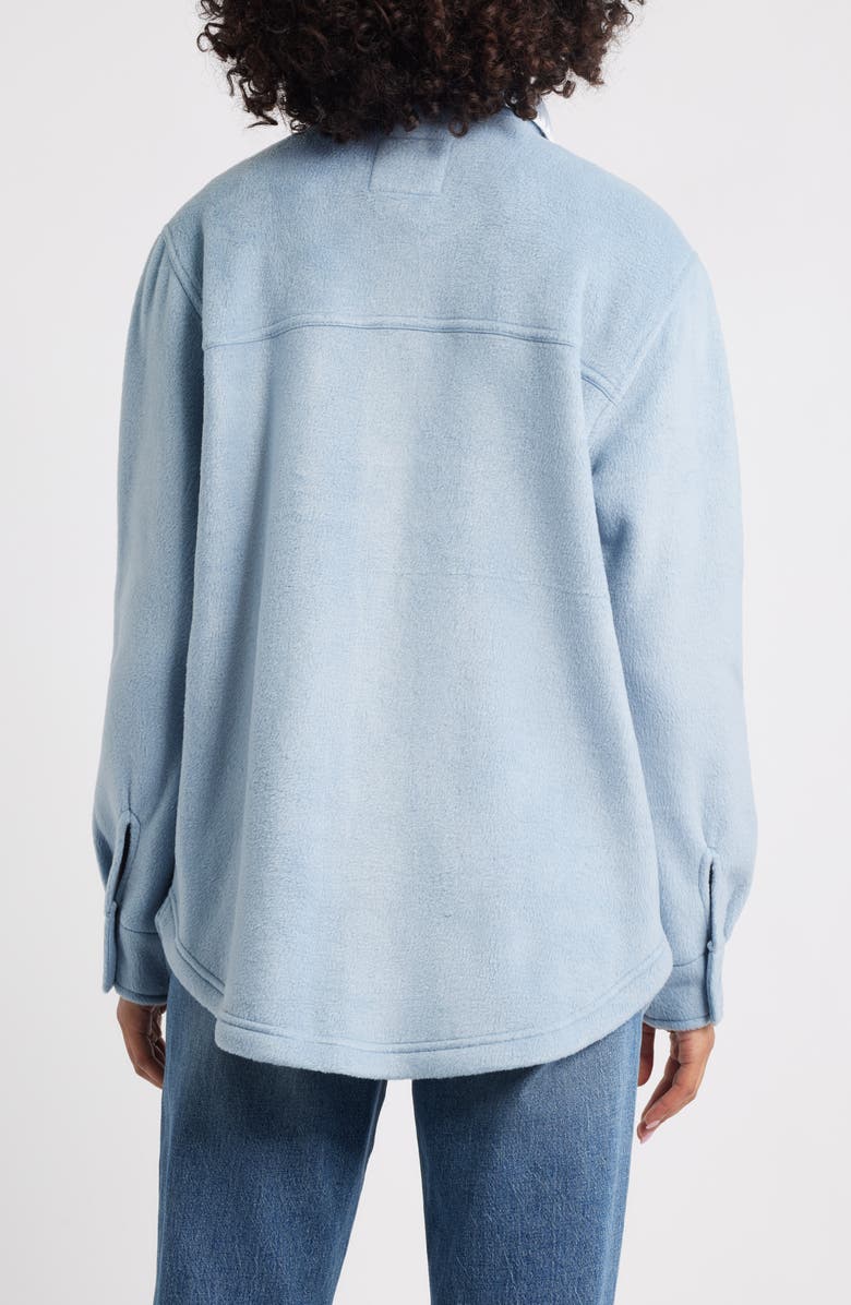 Thread & Supply Whipstitch Detail Polar Fleece Shirt Jacket, Alternate, color, Dusty Blue Ivory Combo
