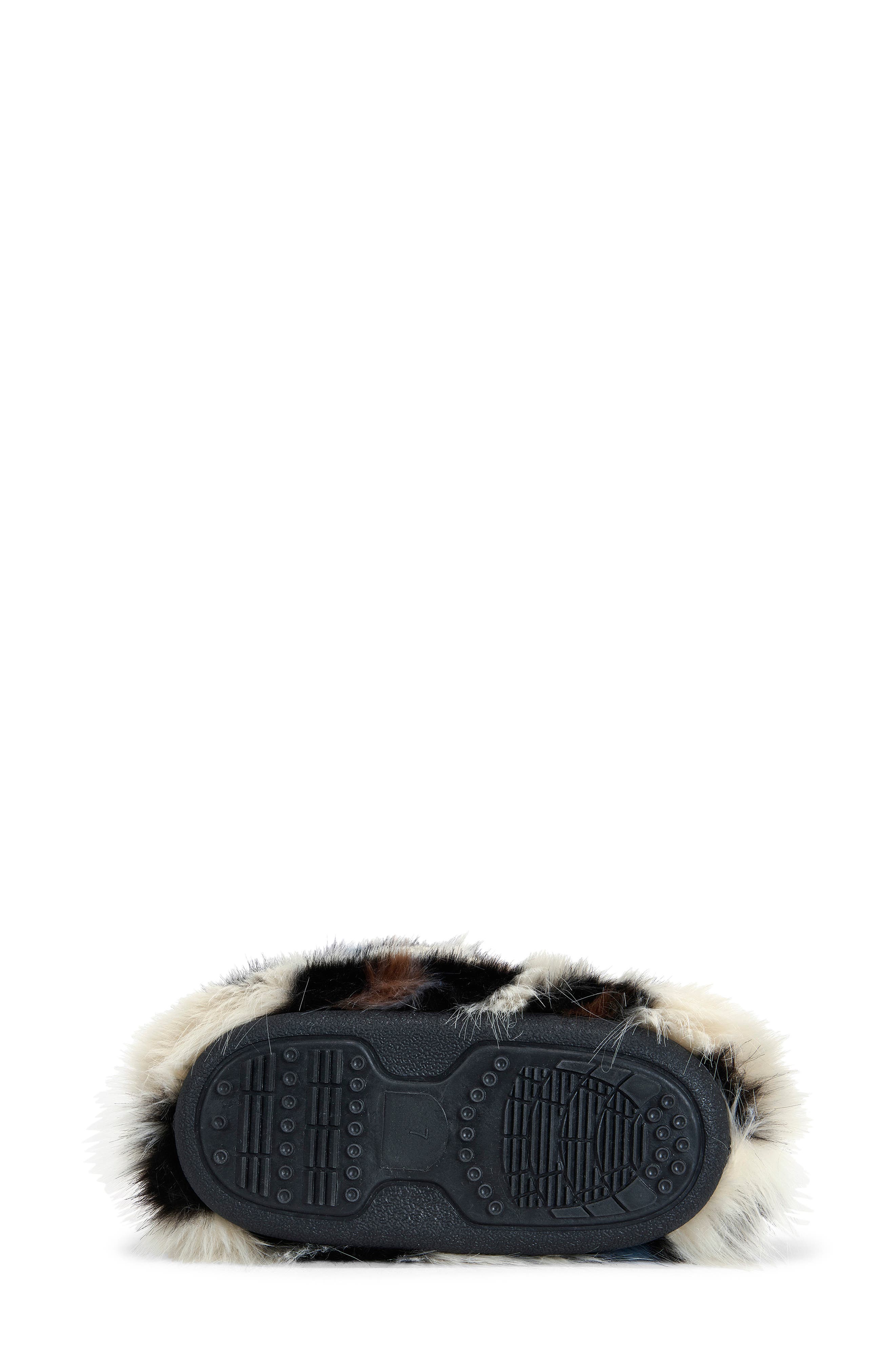 AZALEA WANG Albert Leopard Print Faux Fur Bootie, Alternate, color, White Multi