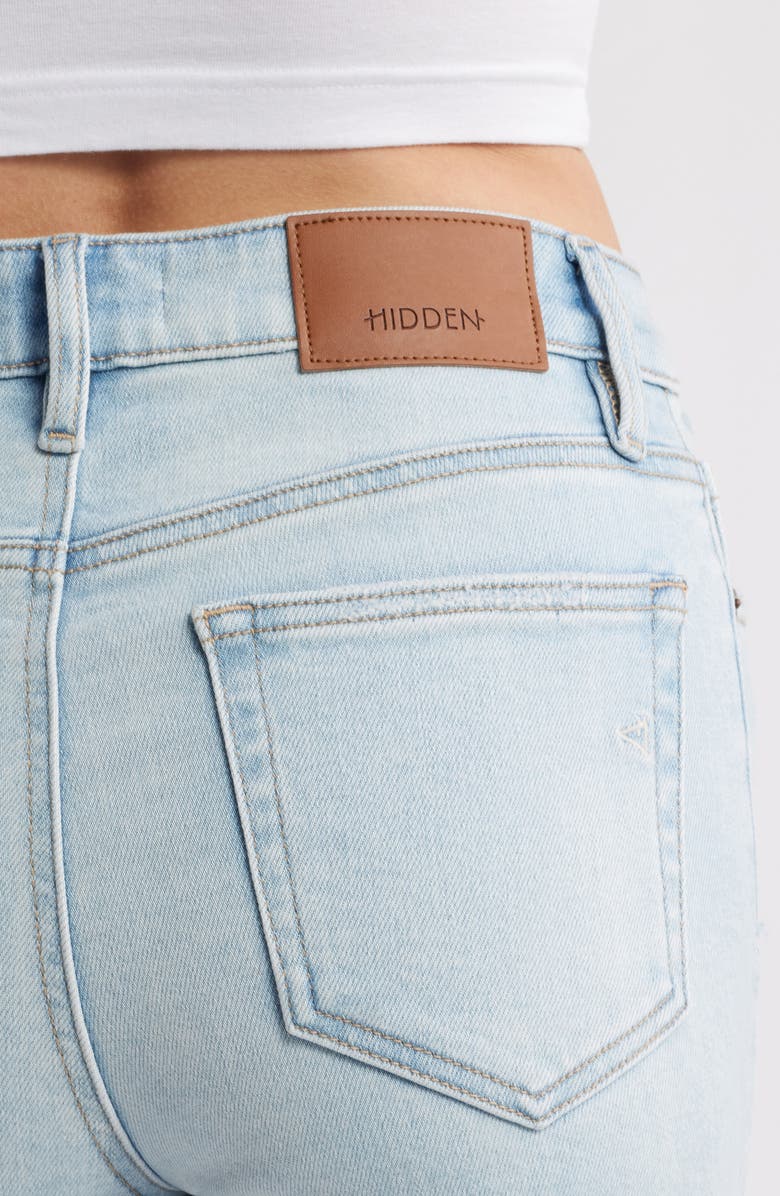 HIDDEN JEANS Fray Hem Ankle Cigarette Skinny Jeans, Alternate, color, Light Wash