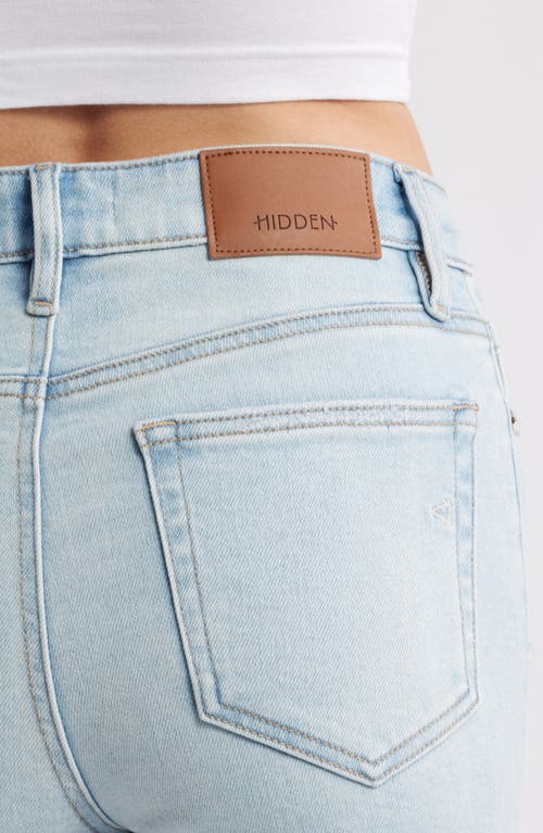 Shop Hidden Jeans Fray Hem Ankle Cigarette Skinny Jeans In Light Wash