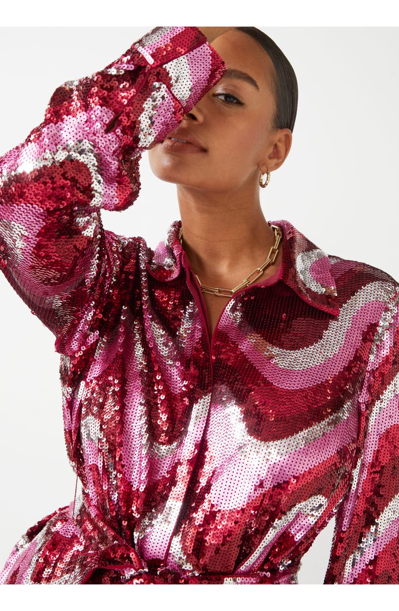 & Other Stories Sequin Swirl Shirtdress, Alternate, color, 