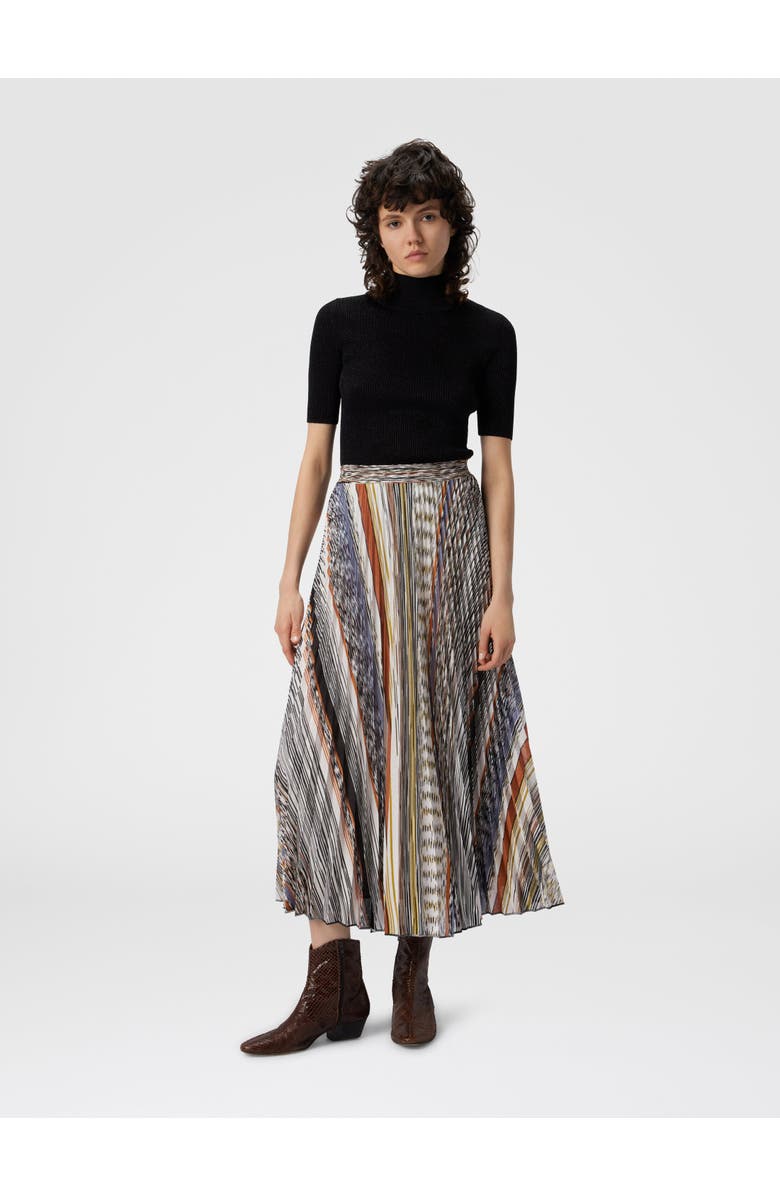 Missoni Pleated Midi Skirt In Knit, Alternate, color, Multicoloured