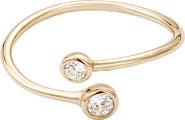 ADORNIA FINE Double Bezel Set 925 Sterling Silver CZ Open Band Ring