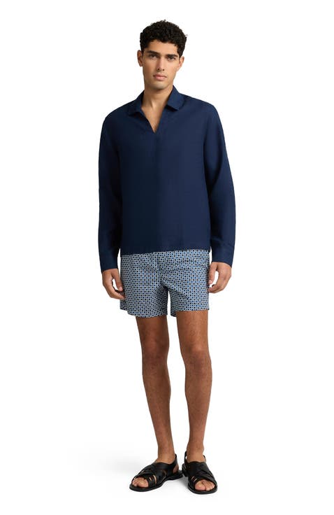 Linen Long Sleeve Popover Shirt